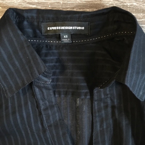 Black Sheer Express Button Down- Size XS, EUC - Picture 6 of 8